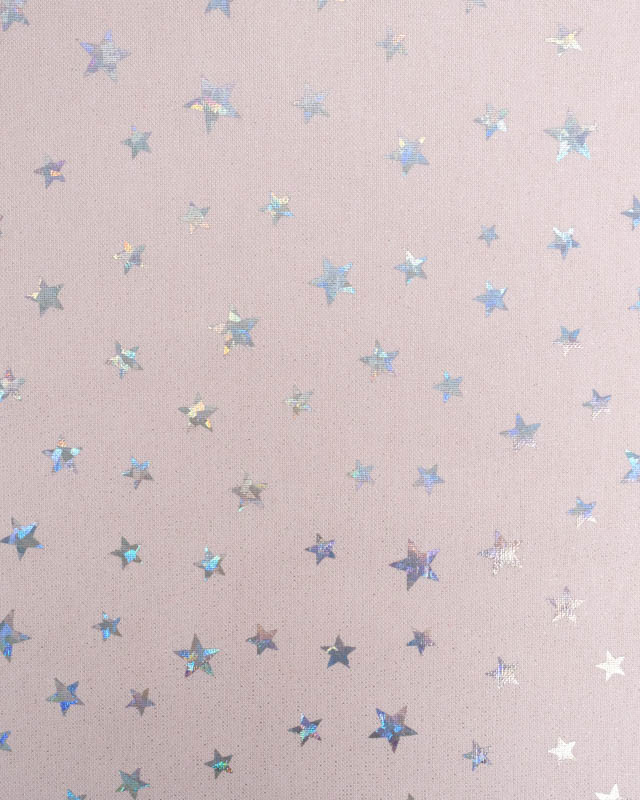 Tissu pailleté rose étoiles brillantes - Mercerine