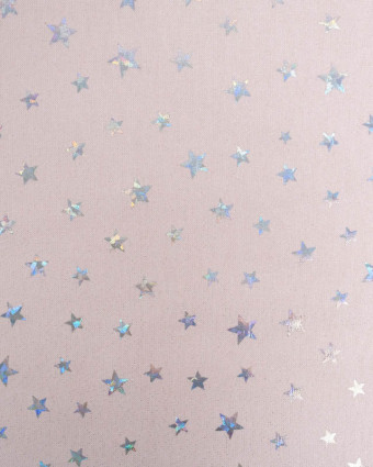 Tissu pailleté rose étoiles brillantes - Mercerine