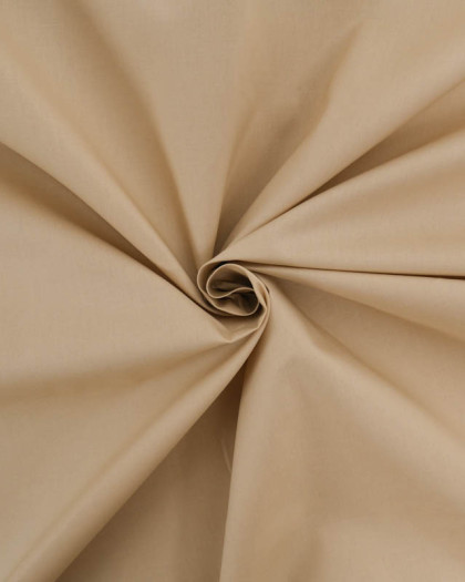 Popeline De Coton Premium Beige Unie - Mercerine