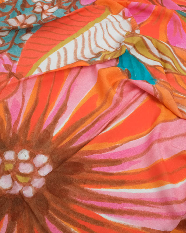 Paréo Voile de Viscose Corail - Panneau de 145x145cm  - Mercerine