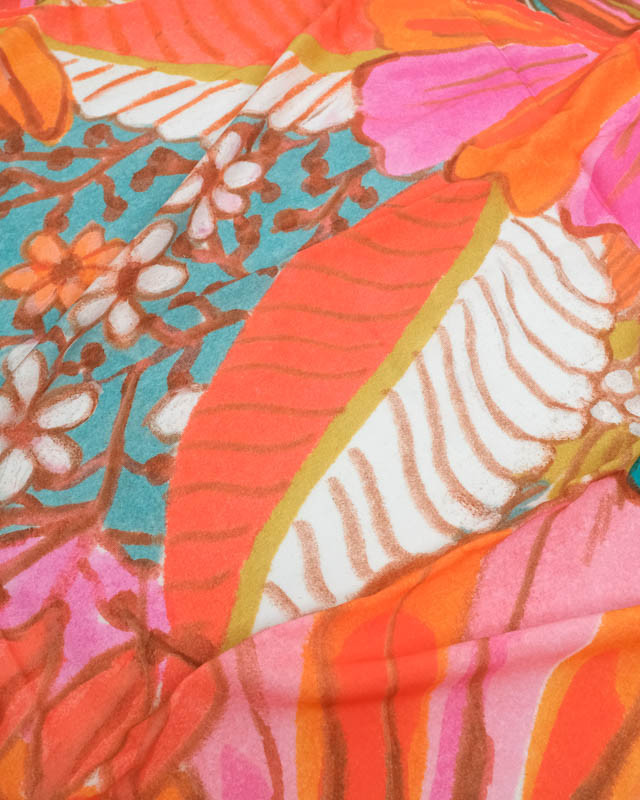 Paréo Voile de Viscose Corail - Panneau de 145x145cm  - Mercerine
