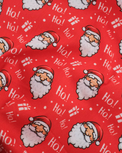 Tissu Noël Coton Rouge Père Noël - Mercerine