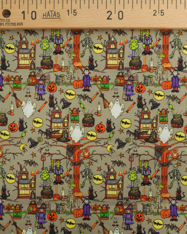 Tissu Halloween Coton Petits Monstres - Mercerine