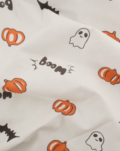 Tissu Coton Halloween Ecru Boom - Mercerine