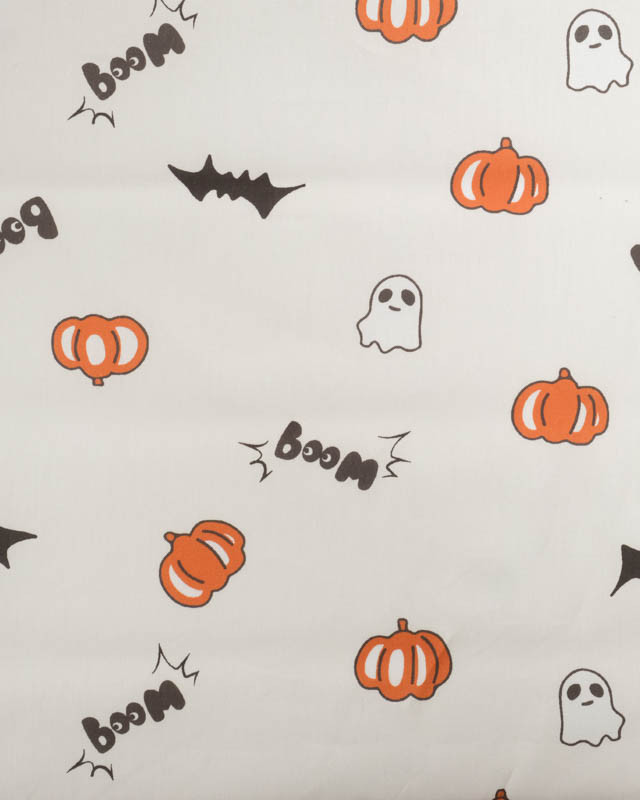 Tissu Coton Halloween Ecru Boom - Mercerine