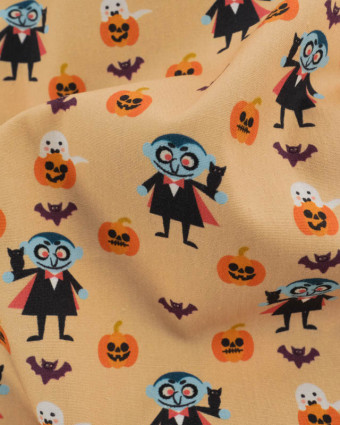 Tissu Coton Halloween Petit Vampire  - Mercerine