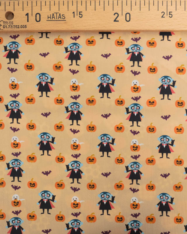 Tissu Coton Halloween Petit Vampire  - Mercerine
