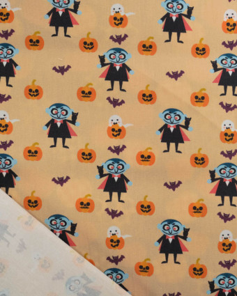 Tissu Coton Halloween Petit Vampire  - Mercerine