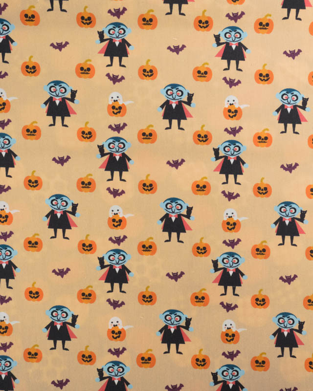 Tissu Coton Halloween Petit Vampire  - Mercerine