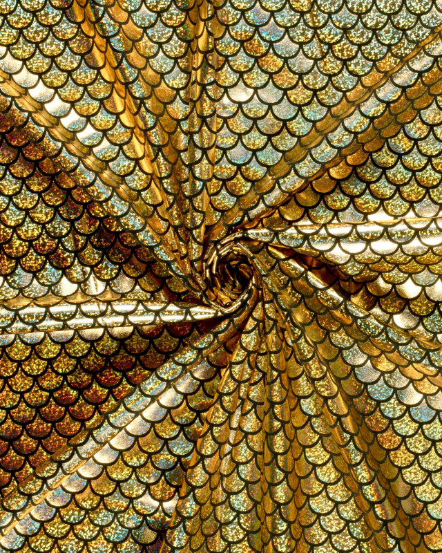 Tissu Lamé Stretch Sirène Doré - Mercerine