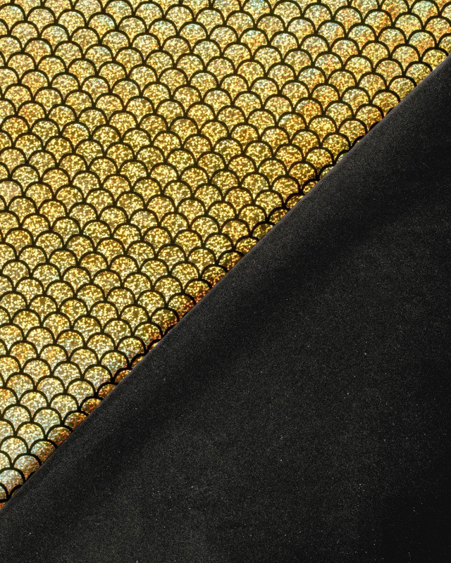 Tissu Lamé Stretch Sirène Doré - Mercerine
