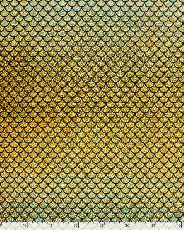 Tissu Lamé Stretch Sirène Doré - Mercerine