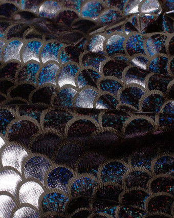 Tissu Lamé Stretch Sirène Noir - Mercerine