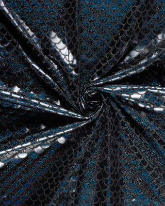 Tissu Lamé Stretch Sirène Noir - Mercerine