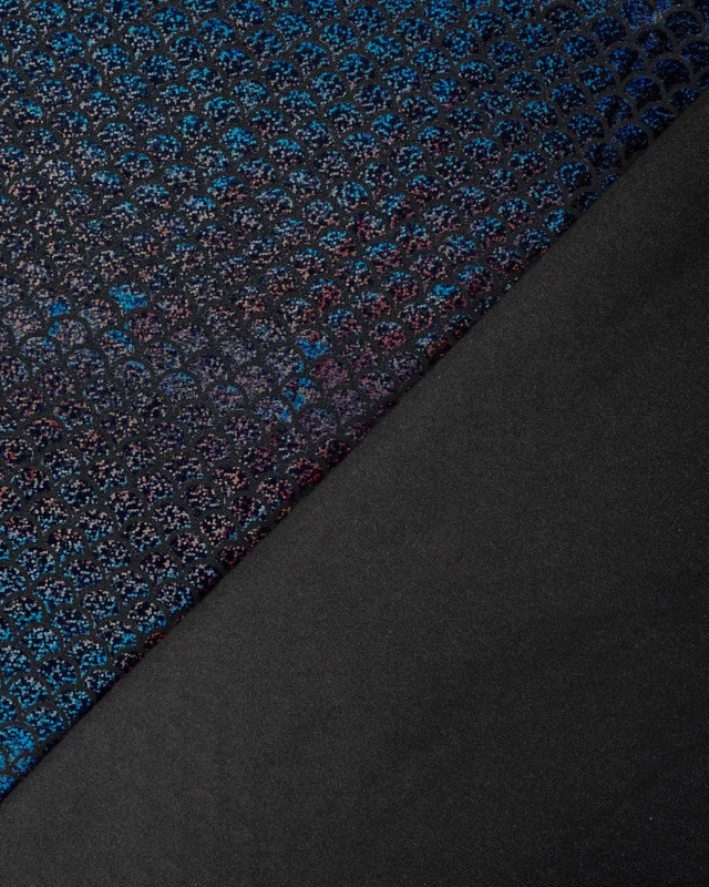Tissu Lamé Stretch Sirène Noir - Mercerine