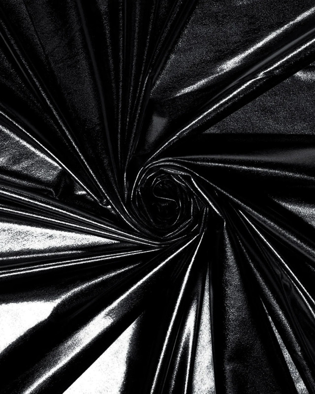 Tissu Lamé Stretch Noir - Mercerine
