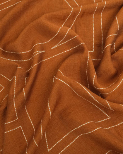 Tissu Viscose Texturée Ethnia Sienne - Mercerine
