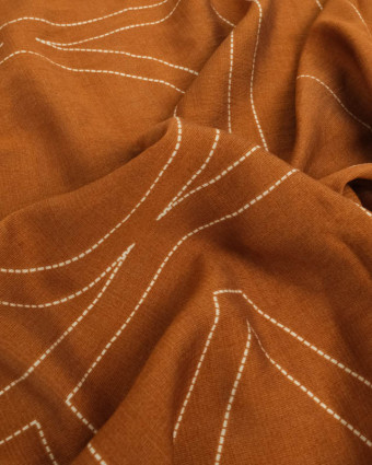 Tissu Viscose Texturée Ethnia Sienne - Mercerine