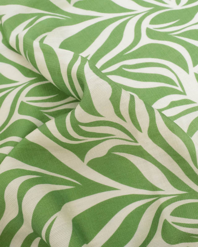 Tissu Viscose Texturée Lyra Vert Praire - Mercerine