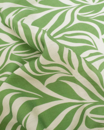 Tissu Viscose Texturée Lyra Vert Praire - Mercerine