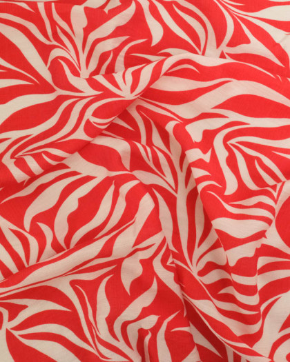Tissu Viscose Texturée Lyra Cerise - Mercerine