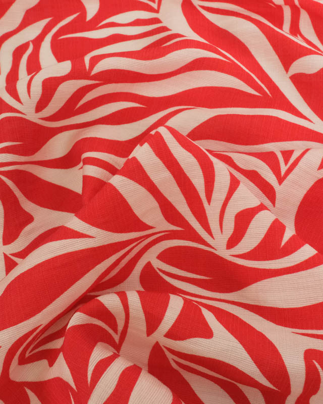 Tissu Viscose Texturée Lyra Cerise - Mercerine