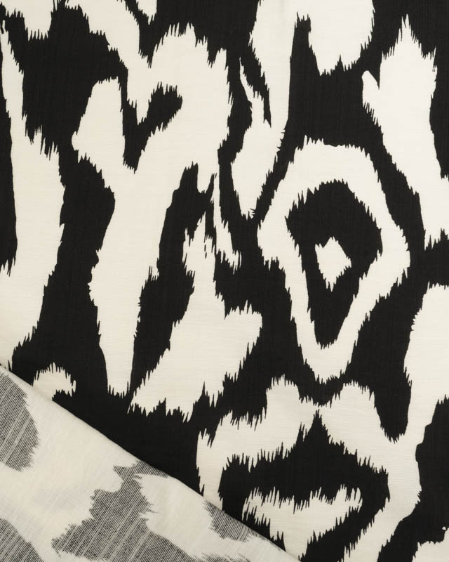 Tissu Viscose Texturée Zella Noir - Mercerine