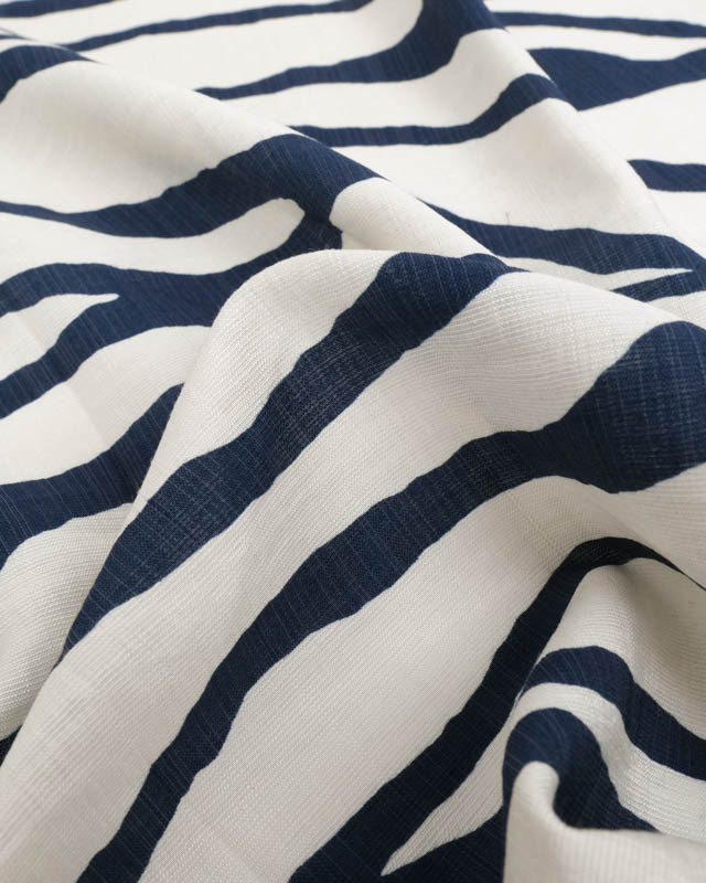 Tissu Viscose Texturée Nairobi Marine - Mercerine