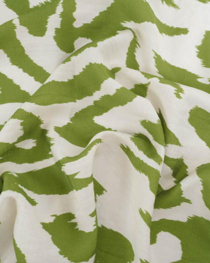 Tissu Viscose Texturée Zella Vert Prairie  - Mercerine