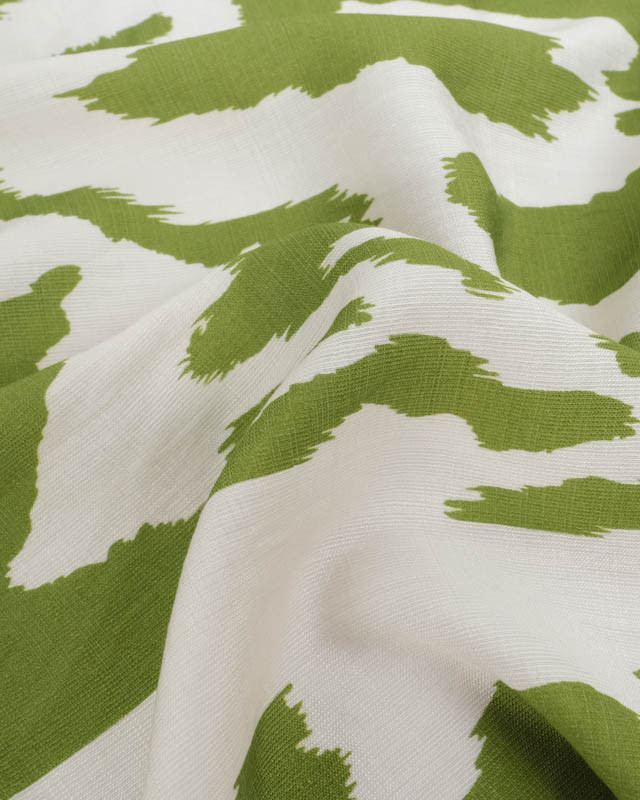 Tissu Viscose Texturée Zella Vert Prairie - Mercerine