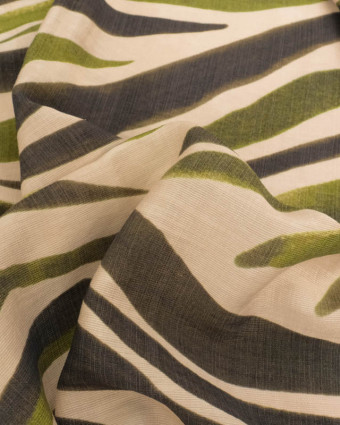 Tissu Viscose Texturée Tanzania Vert Kaki - Mercerine