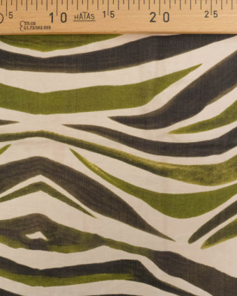 Tissu Viscose Texturée Tanzania Vert Kaki - Mercerine