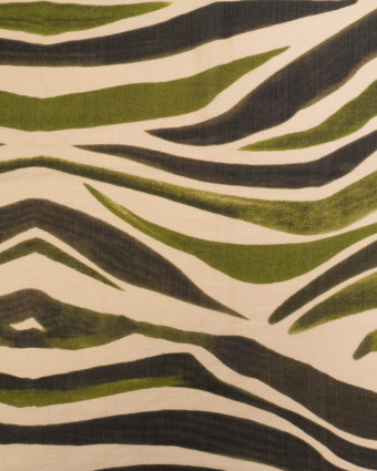 Tissu Viscose Texturée Tanzania Vert Kaki - Mercerine