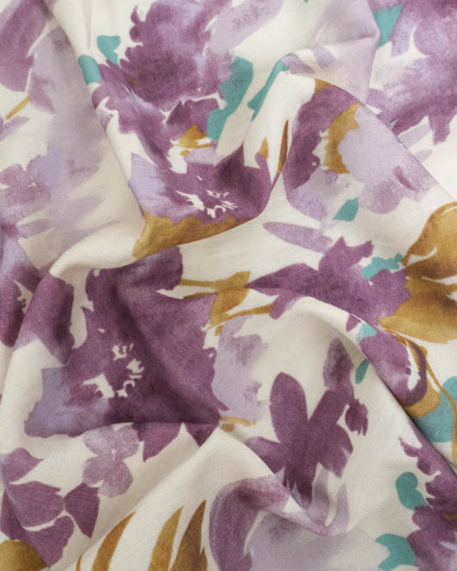 Tissu Viscose Texturée Zally Violet - Mercerine