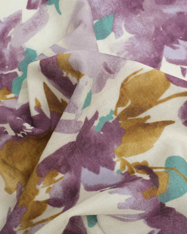 Tissu Viscose Texturée Zally Violet - Mercerine