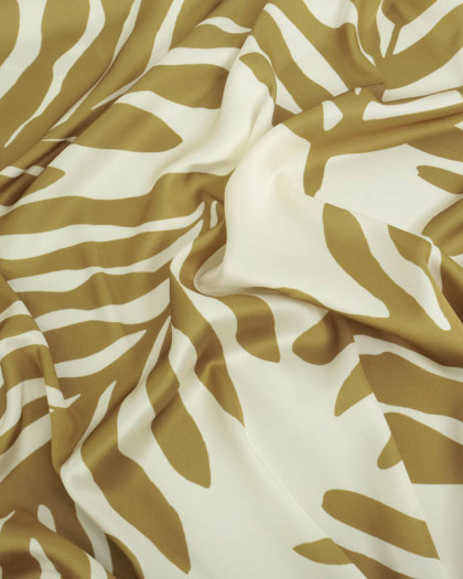 Tissu Satin Effet Soie Ombélia Olive - Mercerine