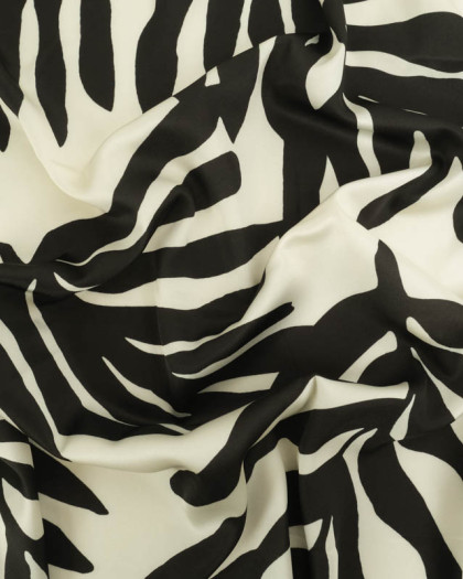 Tissu Satin Effet Soie Ombélia Noir - Mercerine