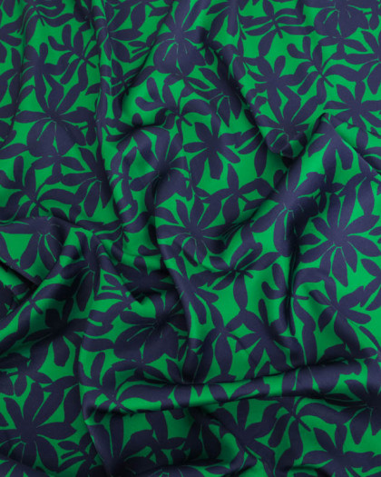 Tissu Satin Effet Soie Palma Vert - Mercerine