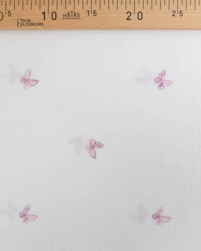 Double Gaze Petits Papillons Mauves - Mercerine