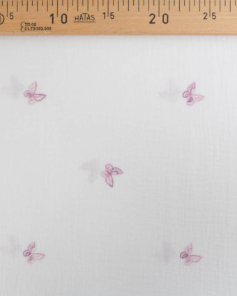 Double Gaze Petits Papillons Mauves - Mercerine