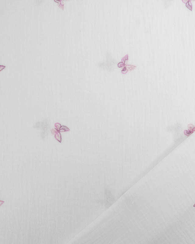 Double Gaze Petits Papillons Mauves - Mercerine