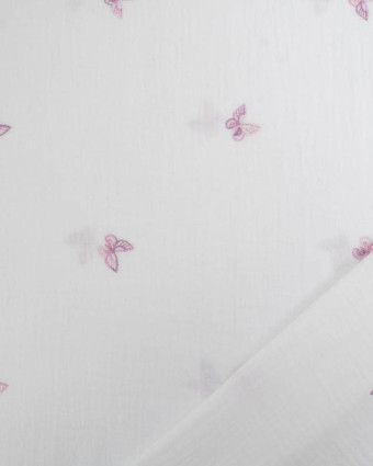 Double Gaze Petits Papillons Mauves - Mercerine