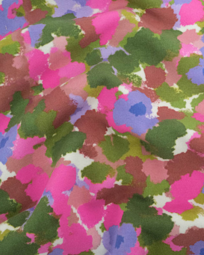 Tissu Sweat Tommy Vert et Mauve - Mercerine
