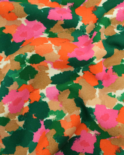 Tissu Sweat Orange et Vert - Mercerine