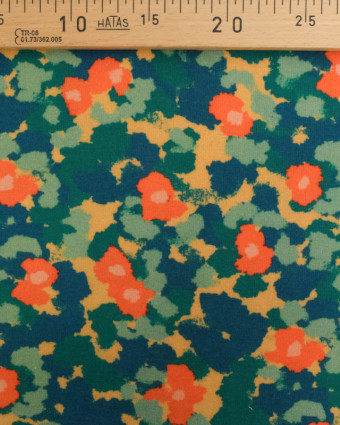 Tissu Sweat Maggie Orange et Bleu - Mercerine