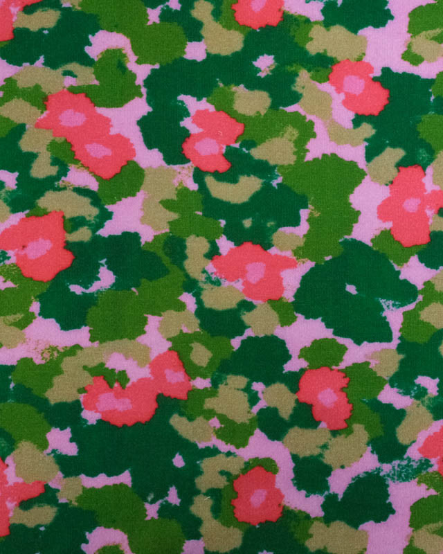 Tissu Sweat Maggie Rose et Vert - Mercerine