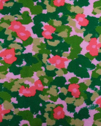 Tissu Sweat Maggie Rose et Vert - Mercerine