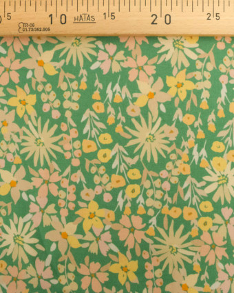 Tissu Sweat Paula Vert et Jaune - Mercerine