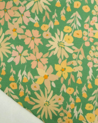 Tissu Sweat Paula Vert et Jaune - Mercerine