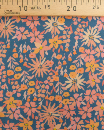 Tissu Sweat Paula Bleu et Rose - Mercerine